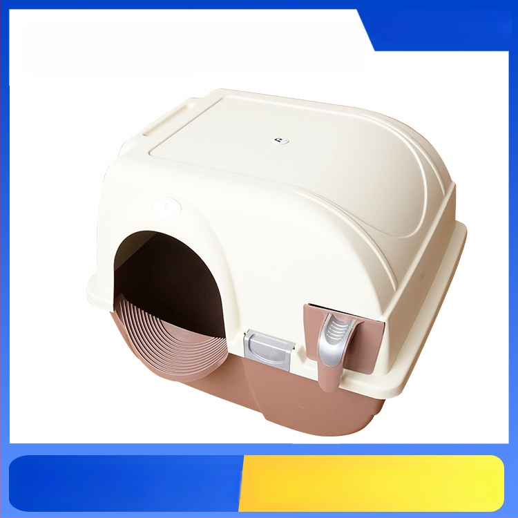 Cutie de nisip închisă pentru pisici, utilizare în casă, design anti-stropire