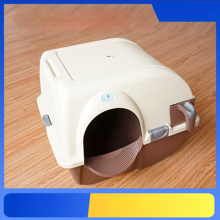 Cutie de nisip închisă pentru pisici, utilizare în casă, design anti-stropire