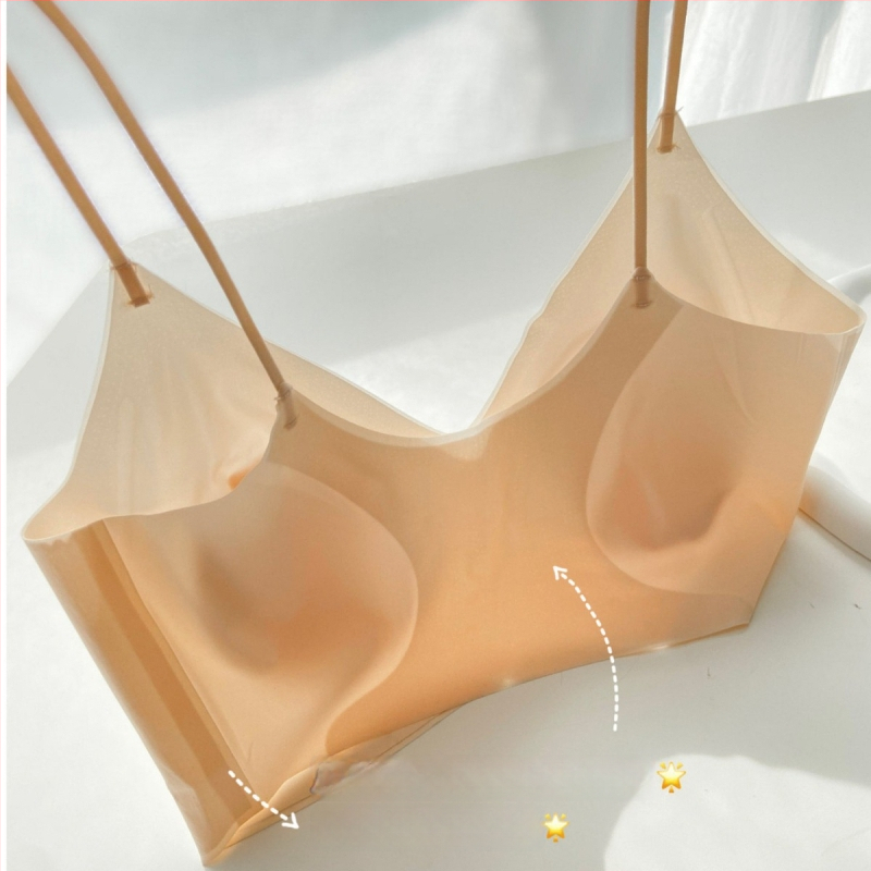 Sutien push-up fără spate, cu design în spate U, bretele subțiri