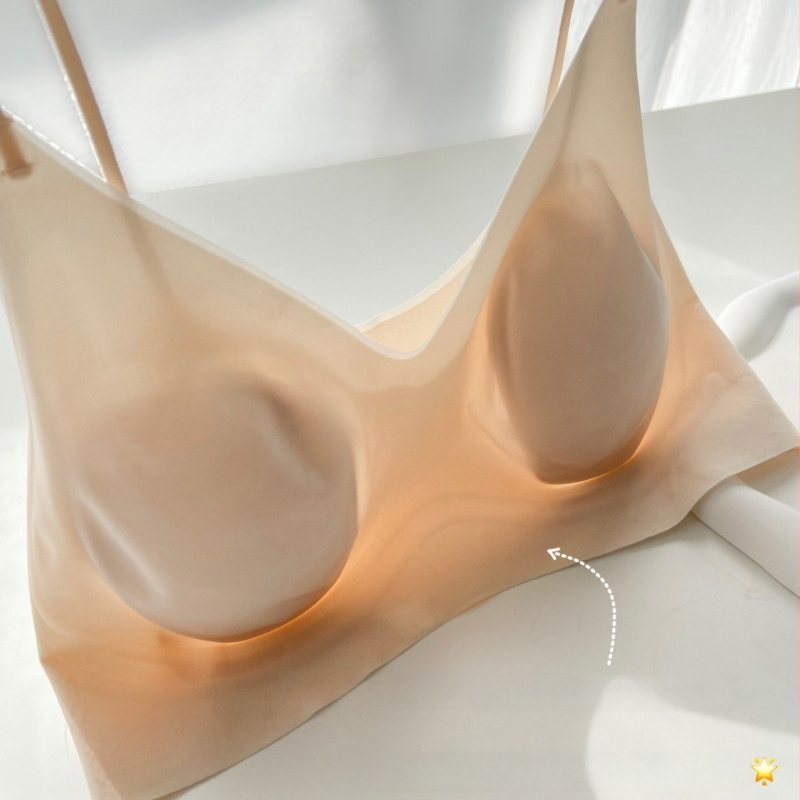 Sutien push-up fără spate, cu design în spate U, bretele subțiri