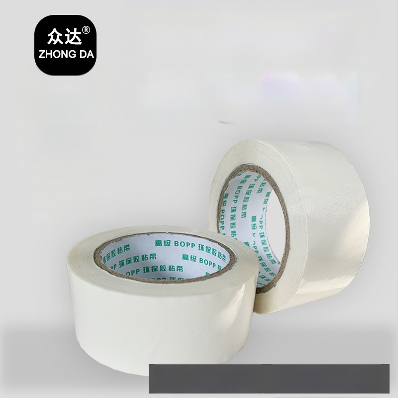 Bandă de împachetare alb lăptos, lățimi 4,2/4,8/6 cm, opacă, rolă mare