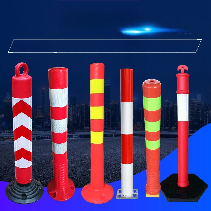 Coloană de avertizare elastică din plastic EVA pentru drum, barieră reflectorizantă