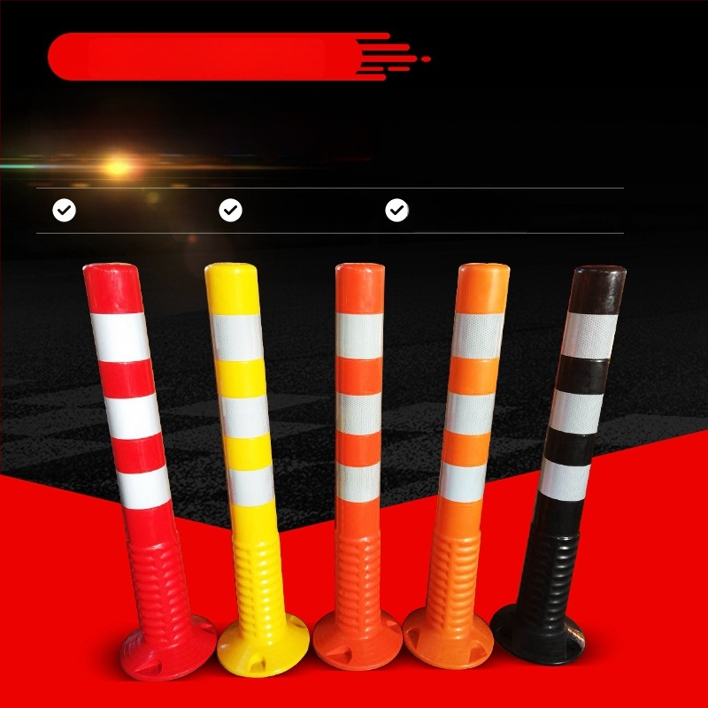 Coloană de avertizare elastică din plastic EVA pentru drum, barieră reflectorizantă