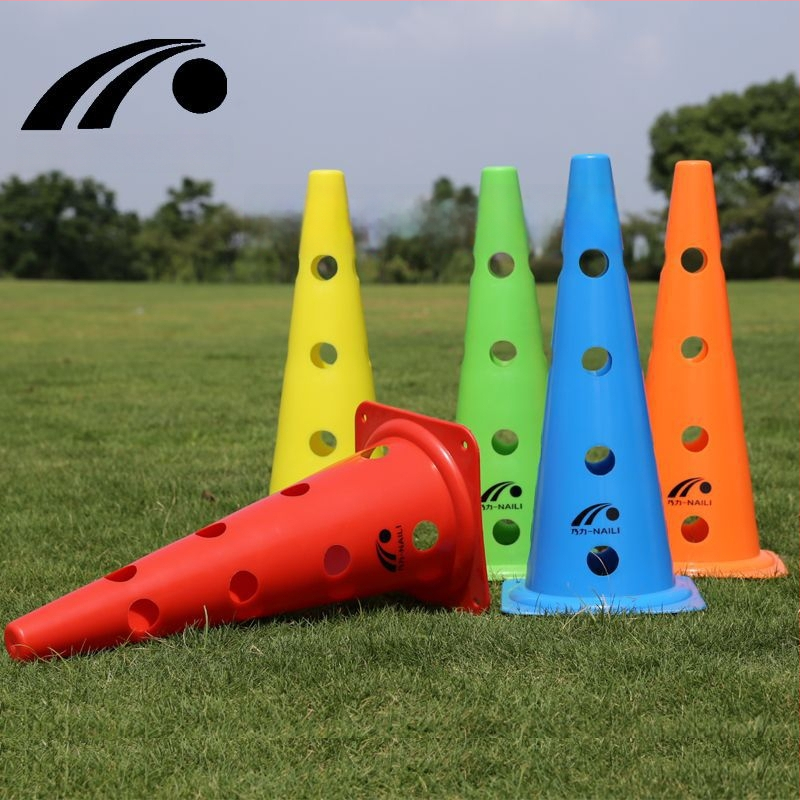 Naili 48 cm con de antrenament pentru fotbal, cu gaură – obstacol și con de marcaj colorat, design îngroșat