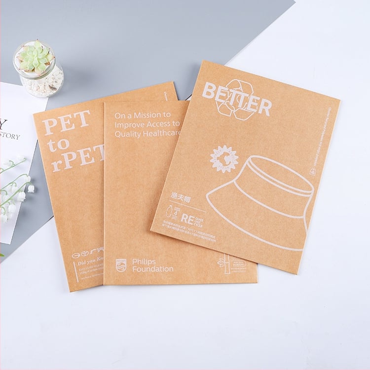 Pungi promoționale personalizate pentru documente, pungi din hârtie Kraft pentru haine și tricouri, cu Velcro, plicuri ecologice imprimabile