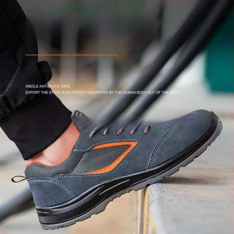 Pantofi de protecție anti-static cu vârf din oțel, respirabili și rezistenți la uzură pentru bărbați, standard național, Old Yellow Bull
