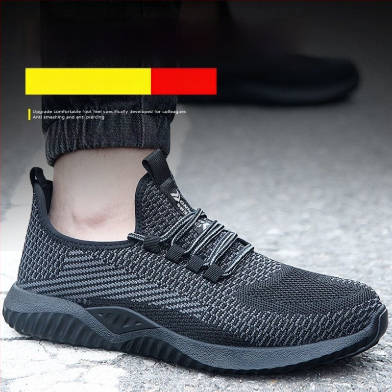 Pantofi de protecție pentru bărbați, vară, din țesătură respirabilă, anti-miros, rezistenți la șocuri și perforare, talpă ușoară, durabili și antiderapante