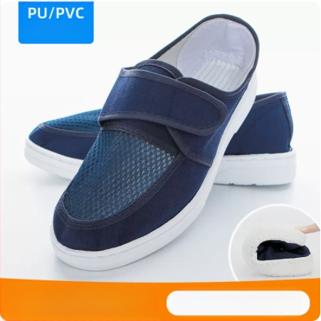 Pantofi din PVC antistatice, anti-praf, cu partea superioară din plasă, ușori și respirabili