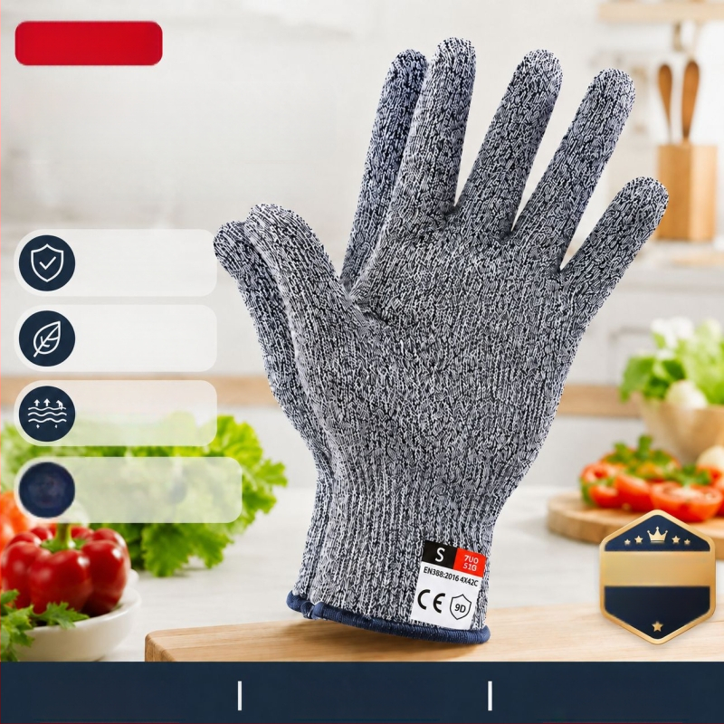 Mănuși HPPE anti-tăiere, alimentare, pentru bucătărie, grădină și pescuit – rezistente la uzură, protecție