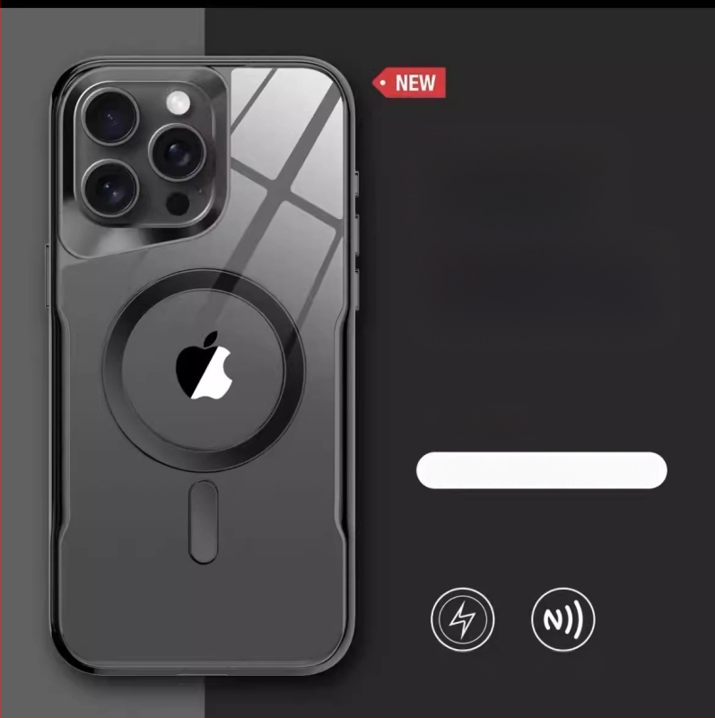 Carcasă magnetică de protecție pentru iPhone – transparentă, profil subțire