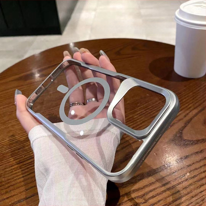 Carcasă magnetică de protecție pentru iPhone – transparentă, profil subțire