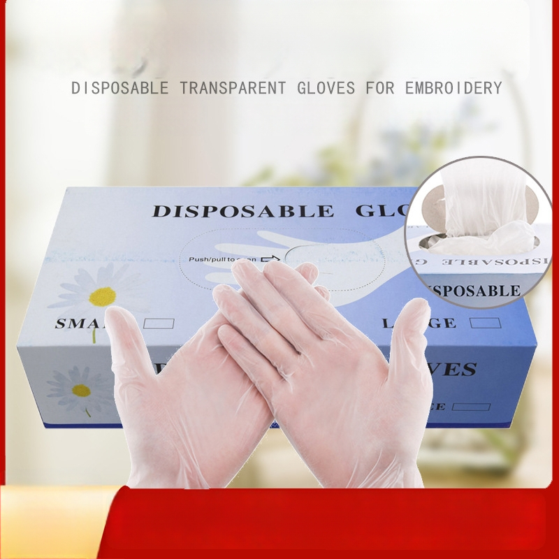 Mănuși din PVC pentru degete, de unică folosință, pentru frumusețe și tatuaje, transparente, antiderapante, mărimi S/M/L.