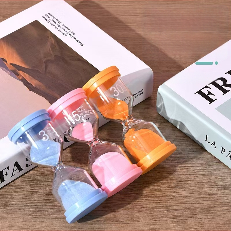 Cronometru din plastic în formă de macaron, clepsidră pentru copii, ornament creativ de timp, design modern minimalist