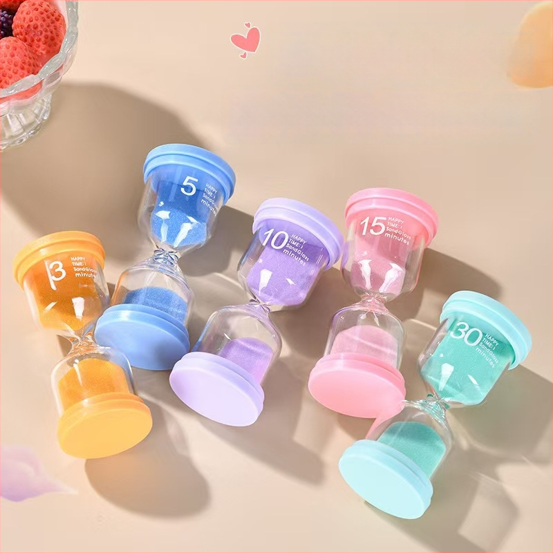 Cronometru din plastic în formă de macaron, clepsidră pentru copii, ornament creativ de timp, design modern minimalist
