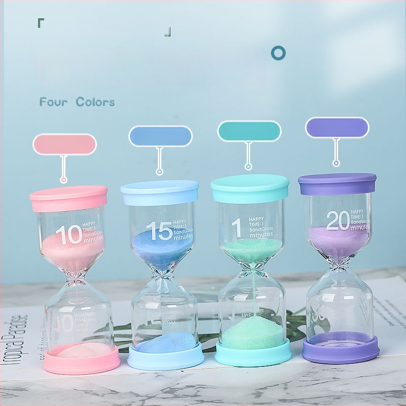 Ceas cu nisip mic în formă de macarons pentru copii - realizat manual, ornament decorativ, stil minimalist modern, cadou