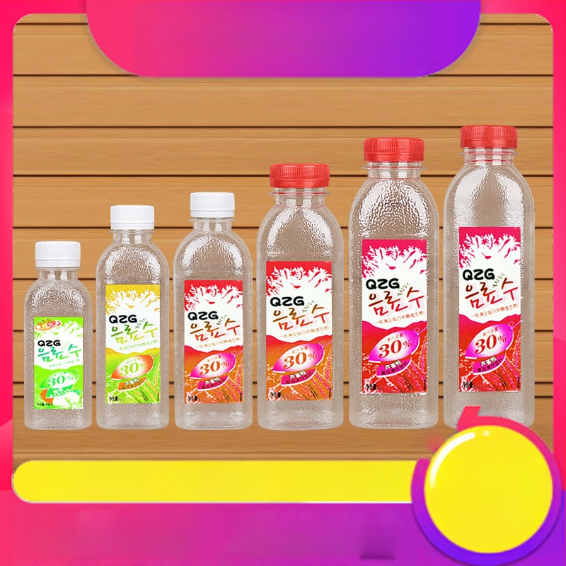 Sticlă PET transparent pătrată de 500 ml pentru băuturi cu capac, potrivită pentru miere, vin și suc, sticlă de probă