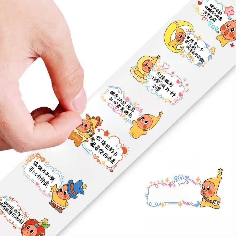 1050 autocolante cu personaje stelare – autocolante rulate de încurajare, stil desen animat pentru copii, DIY creativ