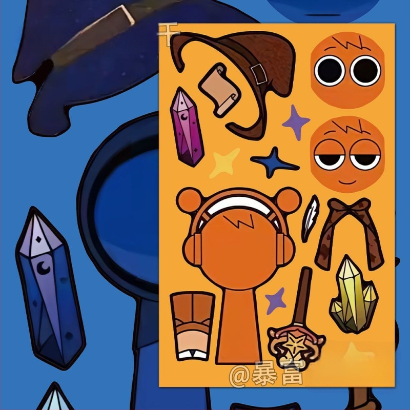 Rhythm Box Halloween autocolante pentru schimbarea feței, vrăjitoare drăguță, educaționale, lucrate manual