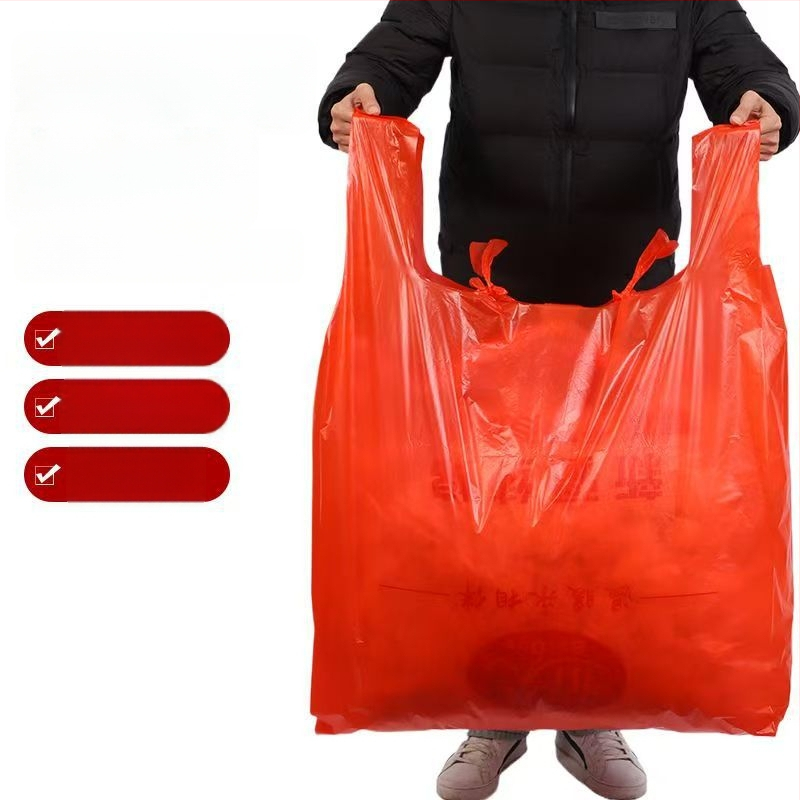 Geantă plastic roșie mare pentru mutări și împachetare, extrem de groasă