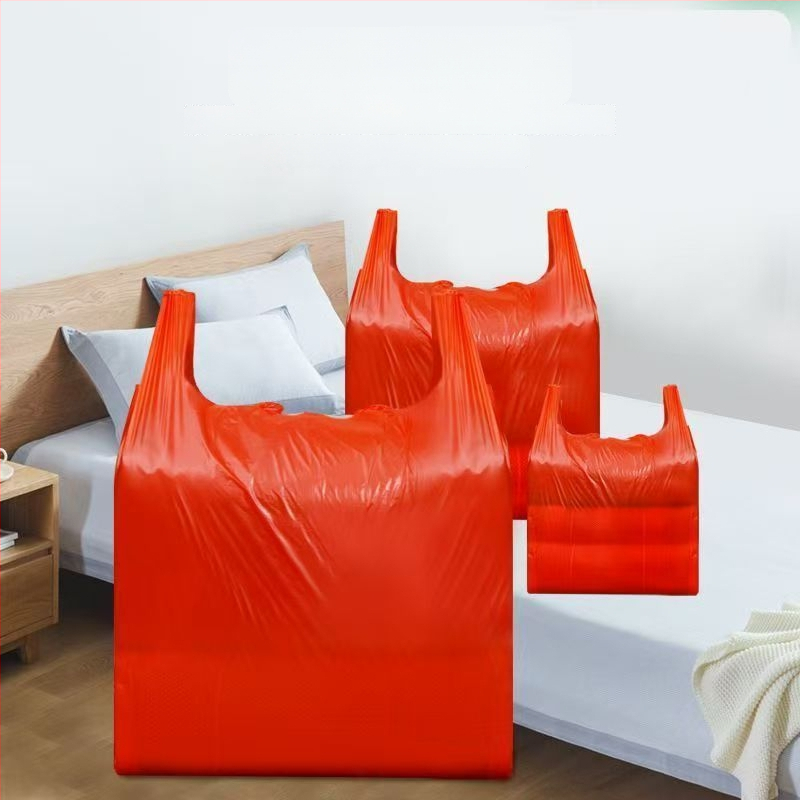 Geantă plastic roșie mare pentru mutări și împachetare, extrem de groasă