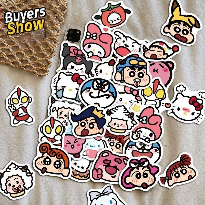 200 stickere cu expresii de desene animate, versiunea Q, decor pentru bagaje