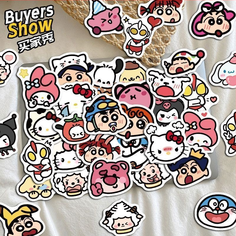 200 stickere cu expresii de desene animate, versiunea Q, decor pentru bagaje