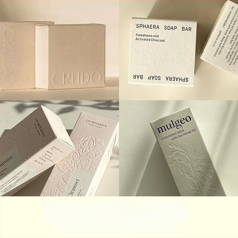 Cutie albă din carton pentru cadouri de machiaj – cutie-surpriză cu jucărie, imprimare cu temă ceai, imprimare în relief, cutie de deschidere prin rupere, personalizare în loturi mici