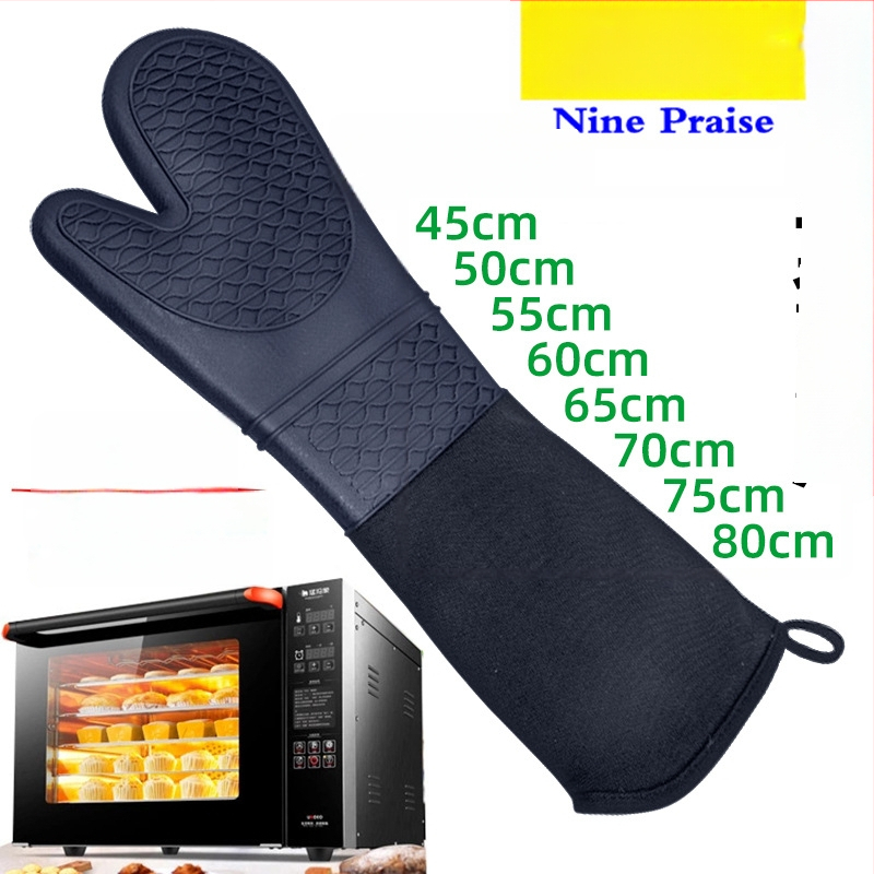 Nine Likes mănuși din silicon cu margine ondulată și căptușire din bumbac, izolație pentru coacere, cuptor și microunde
