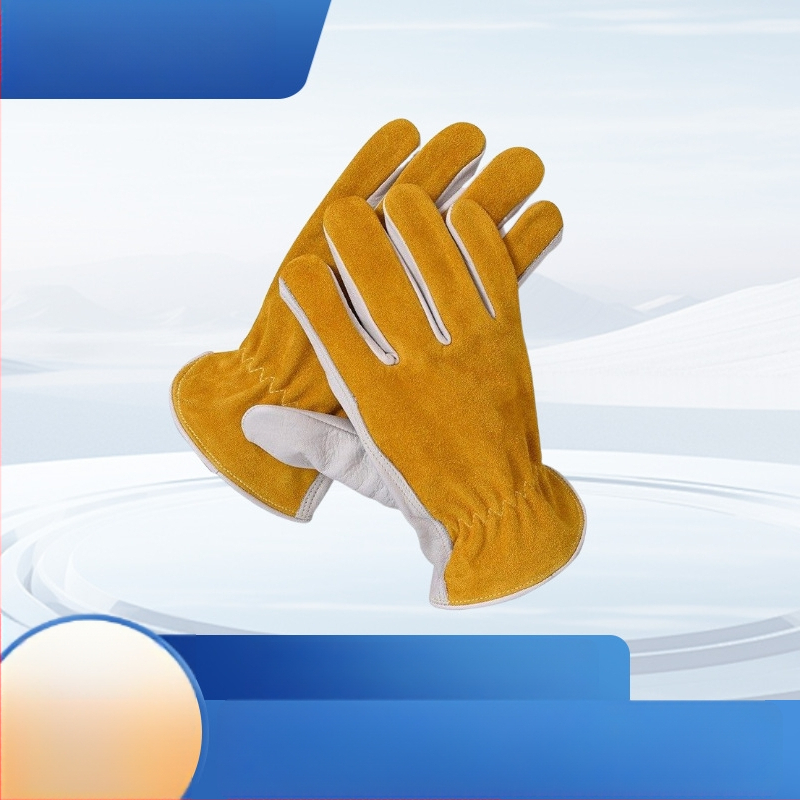 Mănuși de sudură din piele de vită, calde și rezistente la temperaturi scăzute, pentru lucrări în exterior, protecție la sudură, model ZY-CDG209