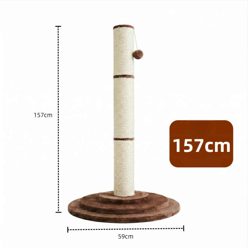 Planșă de zgâriere din sisal pentru pisici, durabilă și fără scăpare de fibre, stâlp mare de zgâriere cu cadru de cățărare și frânghie de cânepă, jucărie pentru pisici toate într-unul