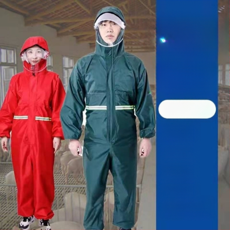 Combinezon cu glugă pentru creșterea porcilor – rezistent la praf, miros, apă, ulei și pete, lavabil, unisex, protecție totală a corpului
