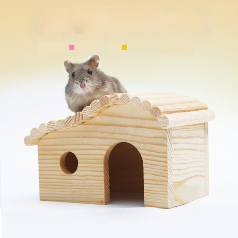 Jucărie din lemn pentru hamster, casă forestieră, cuib de dormit și turn de observație