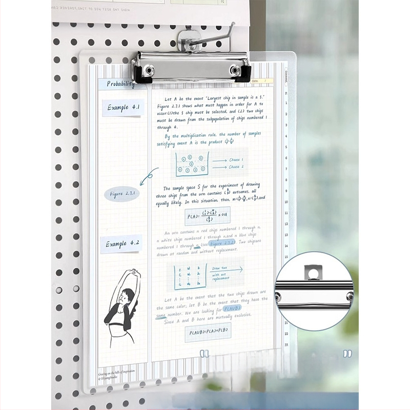 Clipboard din acrilic transparent A4 - versiune verticală, pentru documente, meniuri și notițe, design simplu