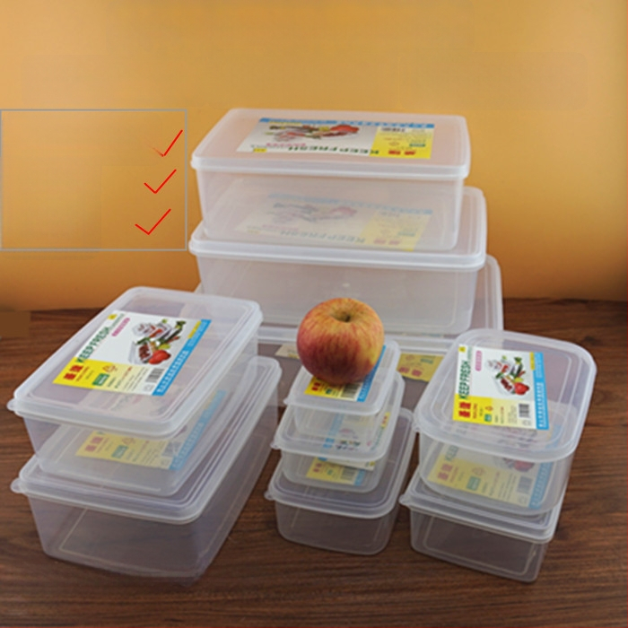 Hualong cutie dreptunghiulară transparentă din plastic pentru depozitare alimentară, 1-2 L