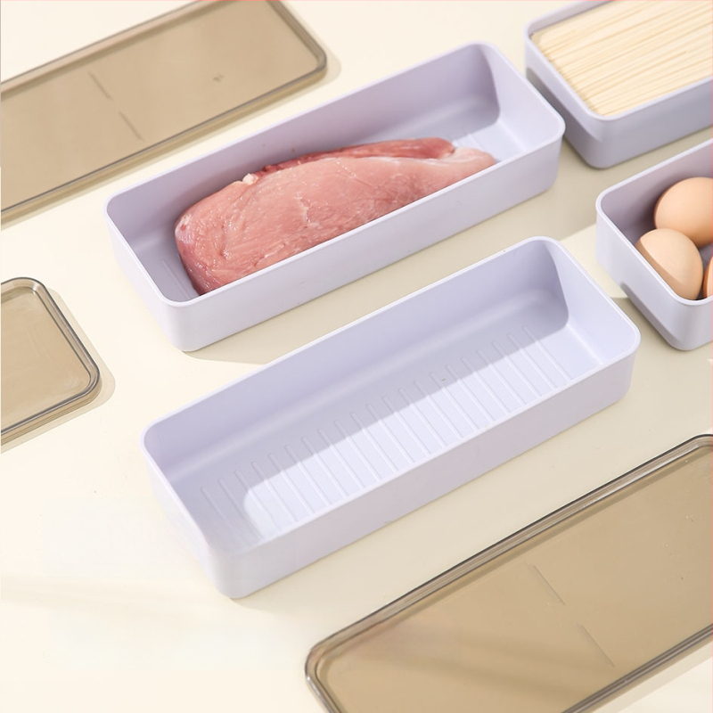 Cutie din plastic pentru păstrarea prospețimii în bucătărie, etanșă, rezistentă la umezeală, pentru legume, ouă și felii de carne, depozitare în frigider
