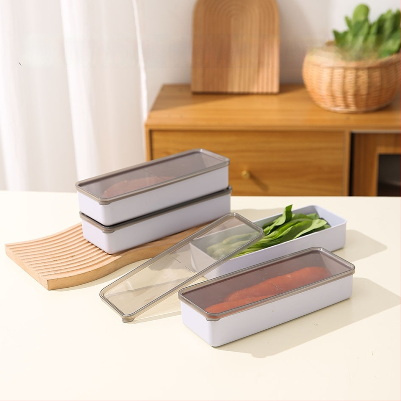 Cutie din plastic pentru păstrarea prospețimii în bucătărie, etanșă, rezistentă la umezeală, pentru legume, ouă și felii de carne, depozitare în frigider