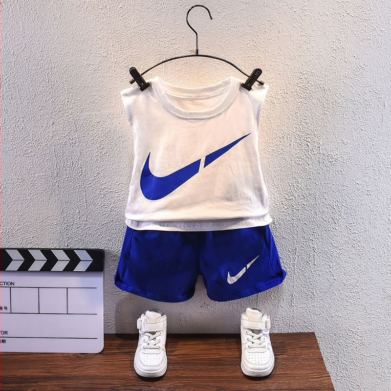 Set pentru copii băieți, două piese: top fără mâneci și pantaloni scurți, vară