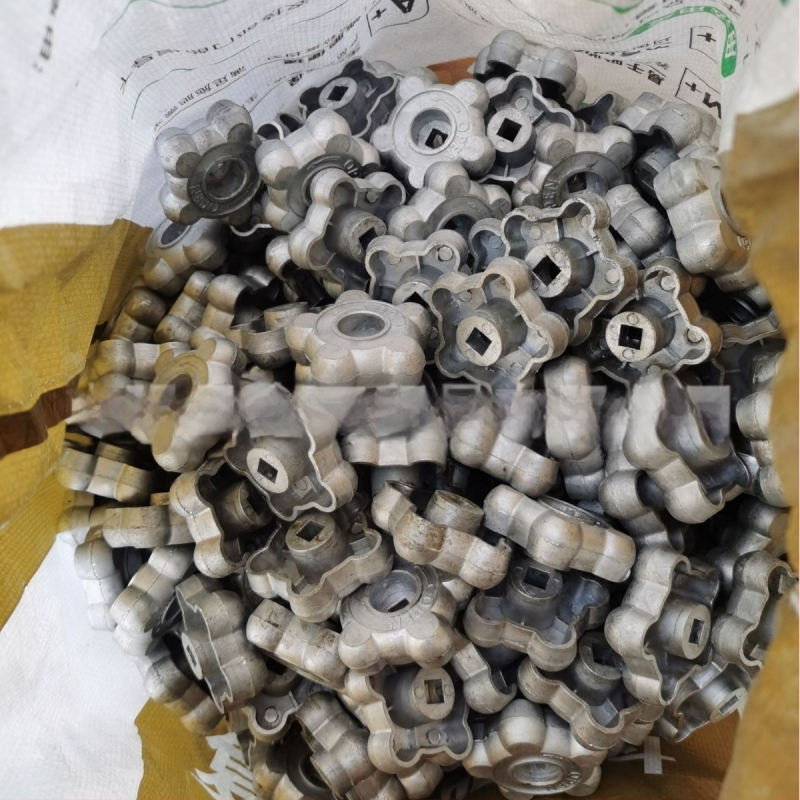 Roată de mână din aluminiu pentru oxigen și argon, 8x8 mm, mâner octagonal și hexagonal, întrerupător