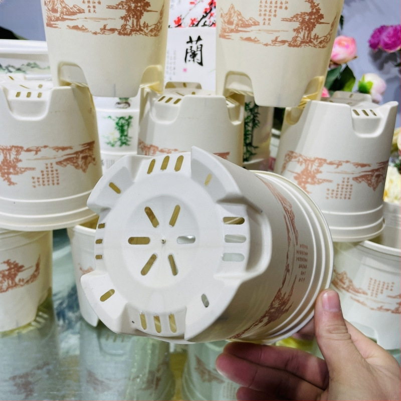 Ghiveci alb din plastic, cu capacitate de un galon, pentru flori, potrivit pentru trandafiri, Clivia și altele