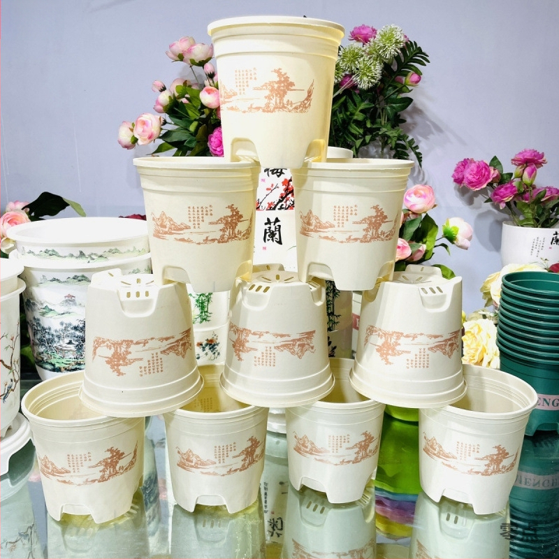 Ghiveci alb din plastic, cu capacitate de un galon, pentru flori, potrivit pentru trandafiri, Clivia și altele