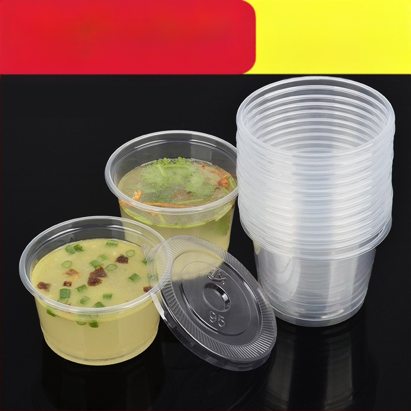 ceașcă de supă de unică folosință 250/300 ml cu capac, bol din plastic