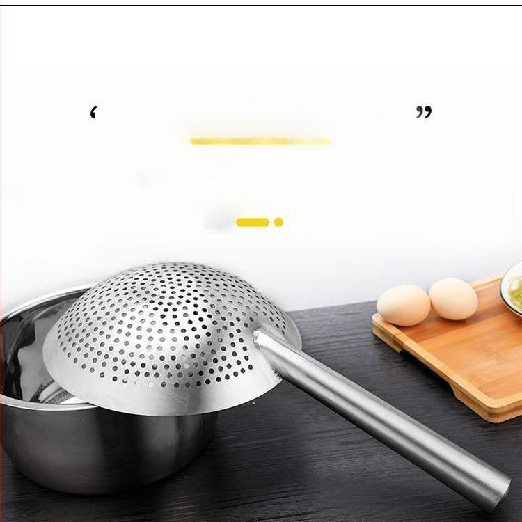 Colander din oțel inoxidabil, îngroșat, pentru prăjit, uz casnic și comercial, strecurător de bucătărie, lingură mare cu găuri