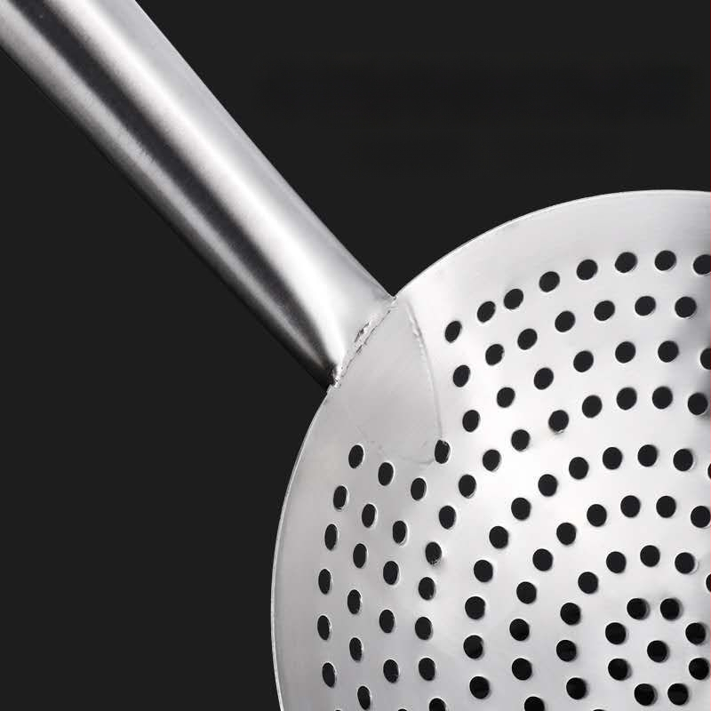 Colander din oțel inoxidabil, îngroșat, pentru prăjit, uz casnic și comercial, strecurător de bucătărie, lingură mare cu găuri