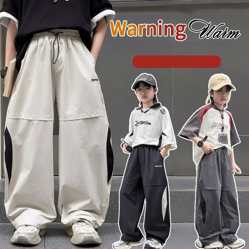 Pantaloni anti-țânțari pentru băieți, pantaloni sport lungi ușori de vară, uscare rapidă, stil cargo