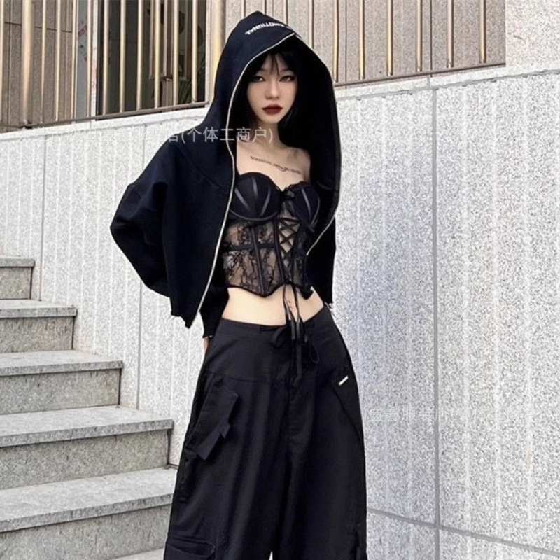 Bustier cropped cu căptușeală și oase din oțel, corset cu oase de pește, talie subțire, top cu bretele pentru club