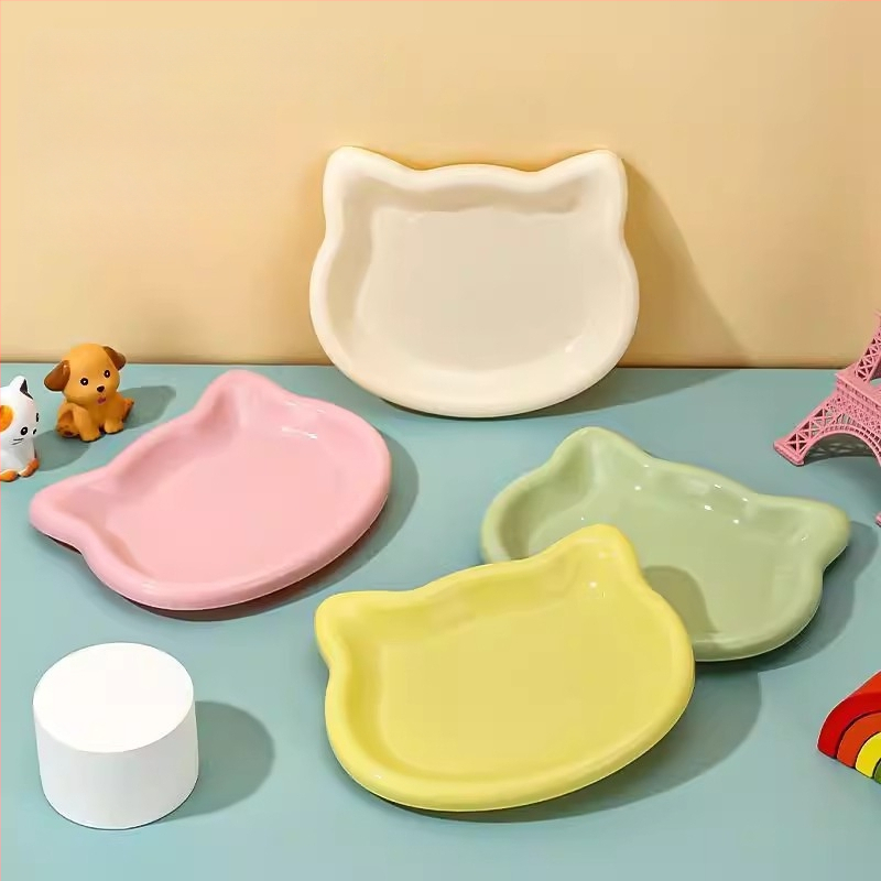 Vas din plastic pentru hrana pisicii, castron pentru pisicuțe, farfurie pentru conserve, bol pentru animale de companie