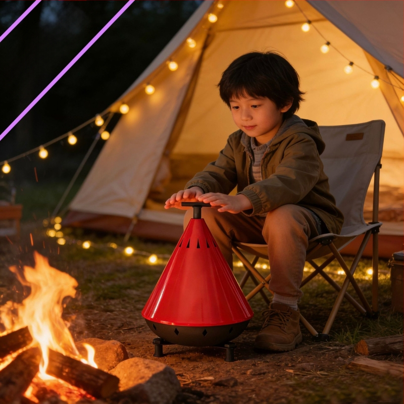 Sobă metalică cu lumânare pentru încălzire, pentru camping în aer liber, design UFO, încălzitor de mâini