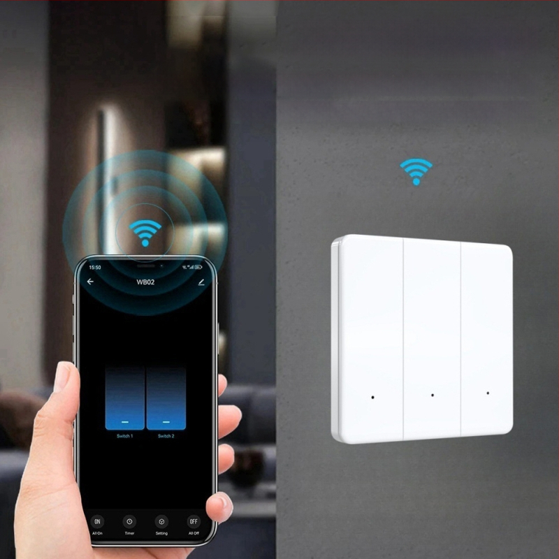 Comutator WiFi cu T34, Bluetooth, 433 MHz, mod dual și mod tri, control de la distanță prin aplicație, panou cu puncte