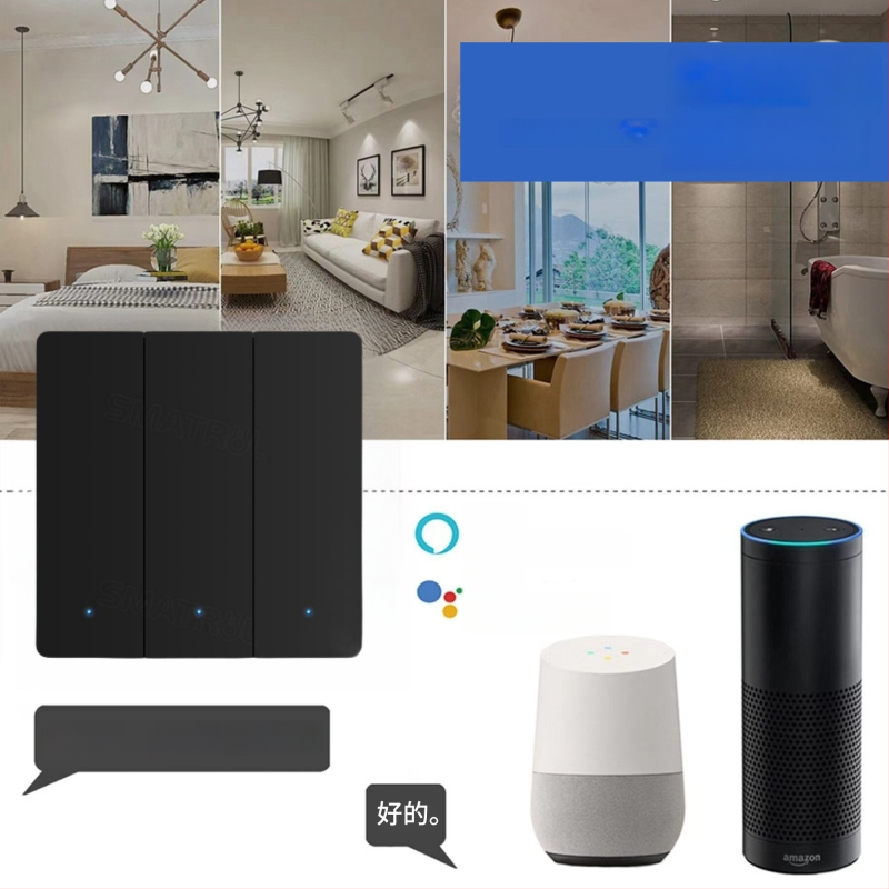 Comutator WiFi cu T34, Bluetooth, 433 MHz, mod dual și mod tri, control de la distanță prin aplicație, panou cu puncte