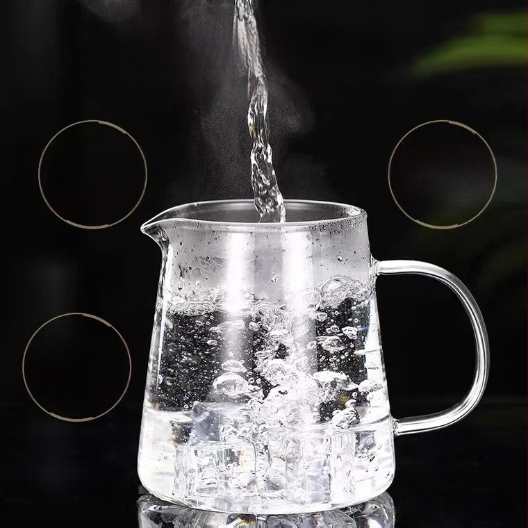 Ceainic de sticlă rezistent la spargere, gros, cu filtru din oțel inoxidabil, pentru ceai cu flori